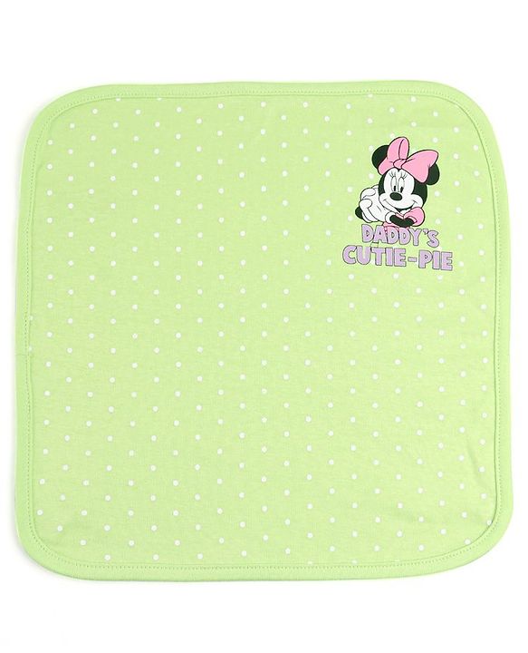 Babyhug Disney Interlock Knit Hand & Face Towel  With Minnie Mouse Graphics Pack of 3 L 30 x B 30 cm - Multicolor