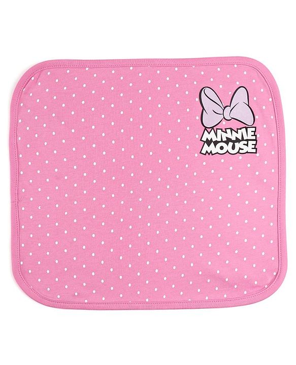 Babyhug Disney Interlock Knit Hand & Face Towel  With Minnie Mouse Graphics Pack of 3 L 30 x B 30 cm - Multicolor