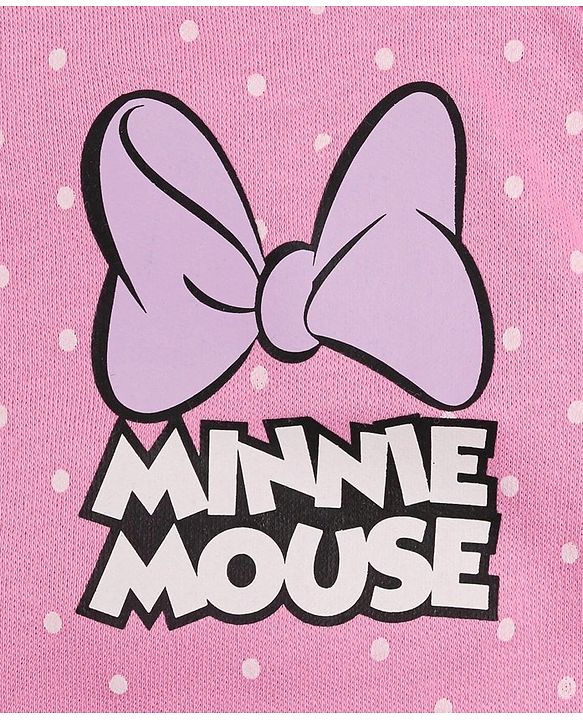 Babyhug Disney Interlock Knit Hand & Face Towel  With Minnie Mouse Graphics Pack of 3 L 30 x B 30 cm - Multicolor