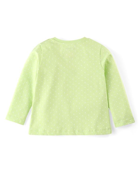 Babyhug Disney Single Jersey Knit Full Sleeves Night Suit With Minnie Mouse Graphic - Green