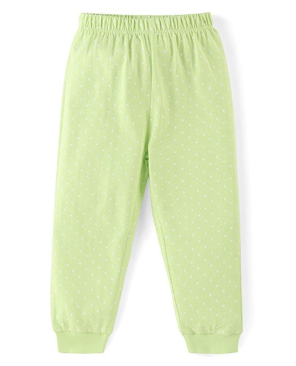 Babyhug Disney Single Jersey Knit Full Sleeves Night Suit With Minnie Mouse Graphic - Green