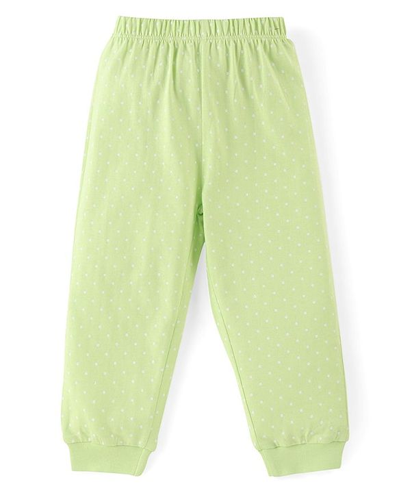 Babyhug Disney Single Jersey Knit Full Sleeves Night Suit With Minnie Mouse Graphic - Green