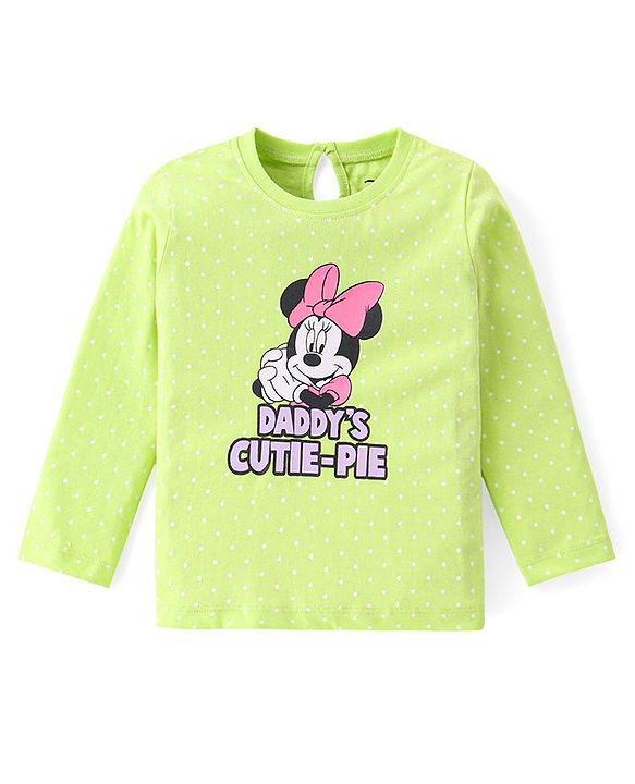 Babyhug Disney Single Jersey Knit Full Sleeves Top with Mickey Mouse Print Pack of 3 - Pink & Green