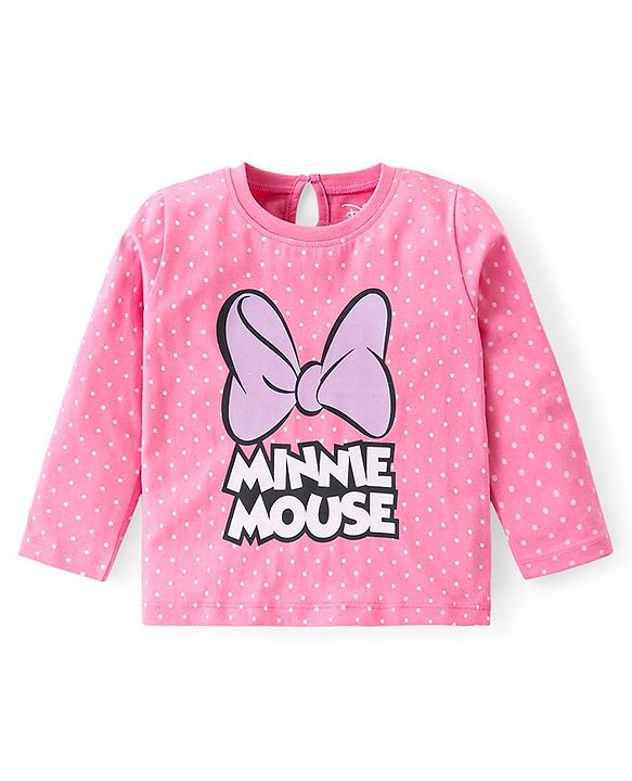 Babyhug Disney Single Jersey Knit Full Sleeves Top with Mickey Mouse Print Pack of 3 - Pink & Green