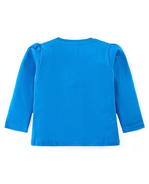 Babyhug Cotton Knit Full Sleeves Night Suit With Text & Stripes Print - Blue