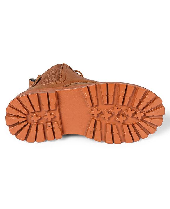 Pine Kids Lace Up Solid Color Winter Boots - Brown