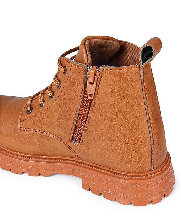 Pine Kids Lace Up Solid Color Winter Boots - Brown