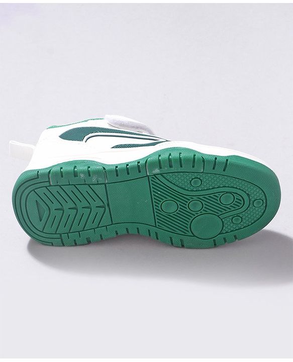 Cute Walk by Babyhug Velcro Closure Sneakers -White & Green