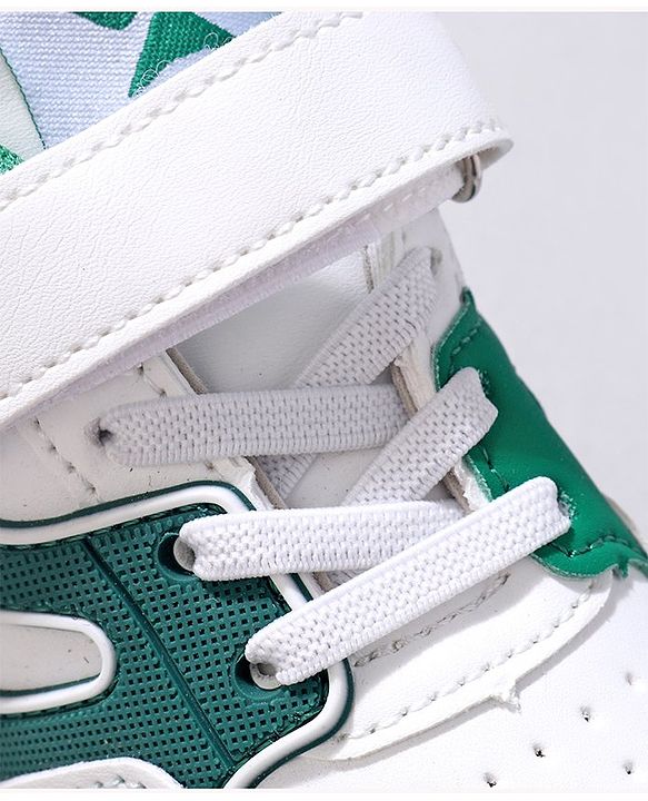 Cute Walk by Babyhug Velcro Closure Sneakers -White & Green