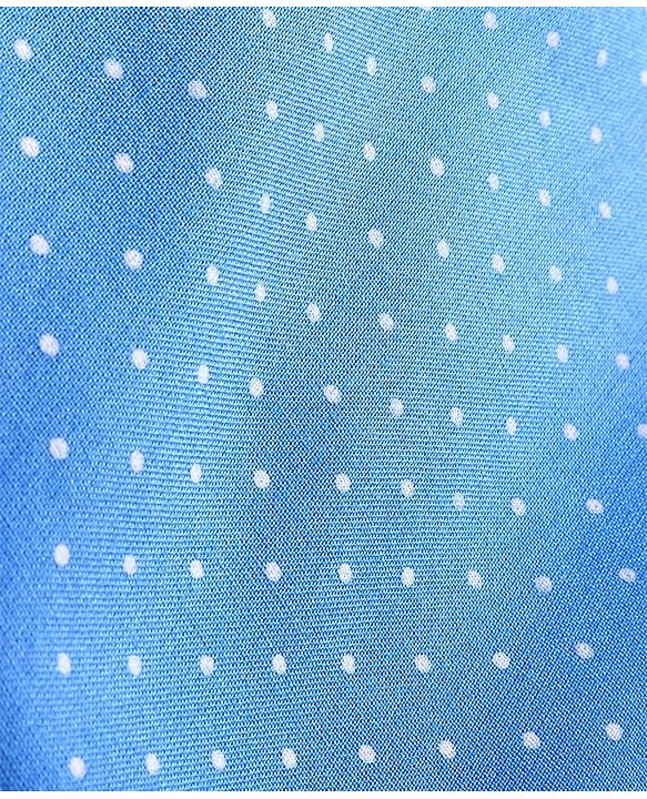 Babyhug Rayon Woven Full Sleeves Polka Dot Printed Top With Peter Pan Collar - Blue