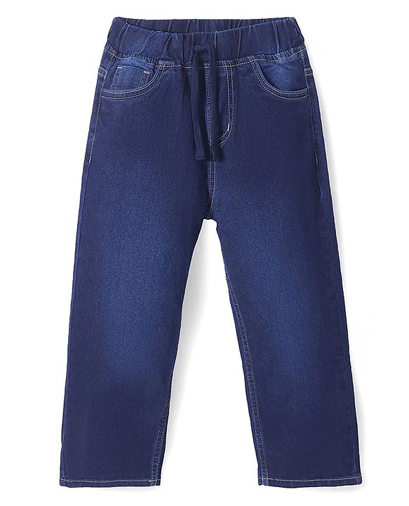 Pine Kids Denim Full Length Solid Jeans - Dark Blue