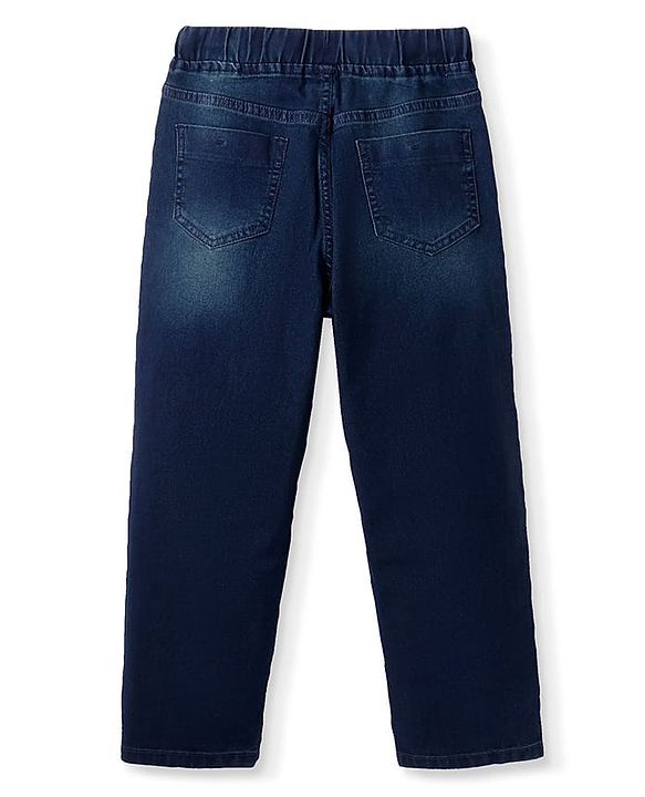 Pine Kids Denim Woven Washed Full Length Solid Colour Jeans - Navy Blue