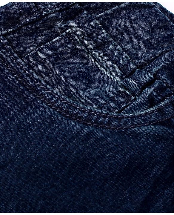 Pine Kids Denim Woven Washed Full Length Solid Colour Jeans - Navy Blue