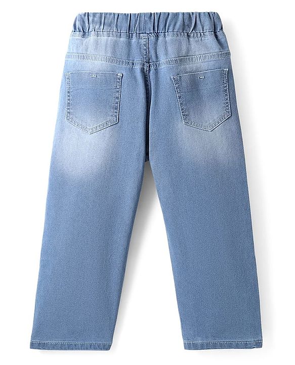 Pine Kids Woven Full Length Solid Denim Jeans - Light Blue