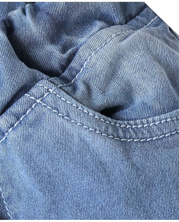 Pine Kids Woven Full Length Solid Denim Jeans - Light Blue