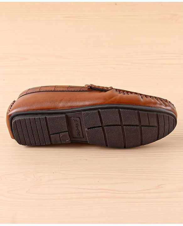 Pine Kids Slip On Party Wear Loafers with Crocodile Texture Design - Tan