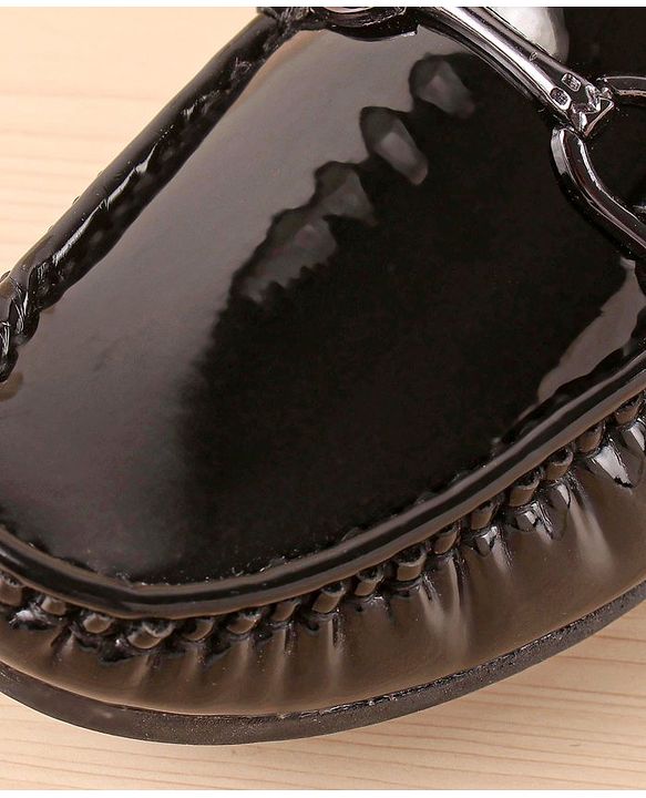 Pine Kids Slip On Party Wear Shoes with Applique - Black