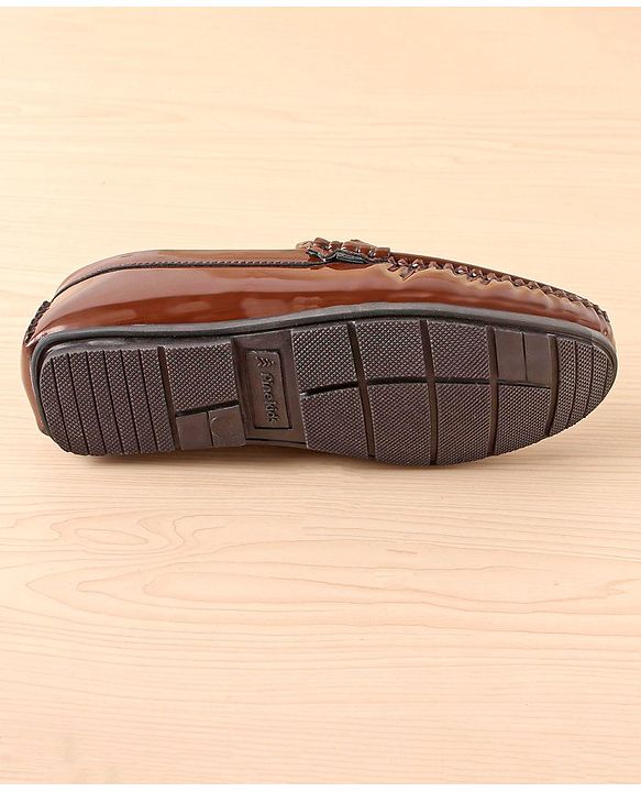 Pine Kids Slip On Party Wear Shoes with Applique - Brown