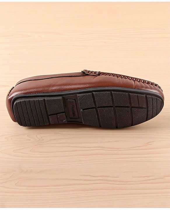 Pine Kids Slip On Solid Colour Loafers  - Light Brown