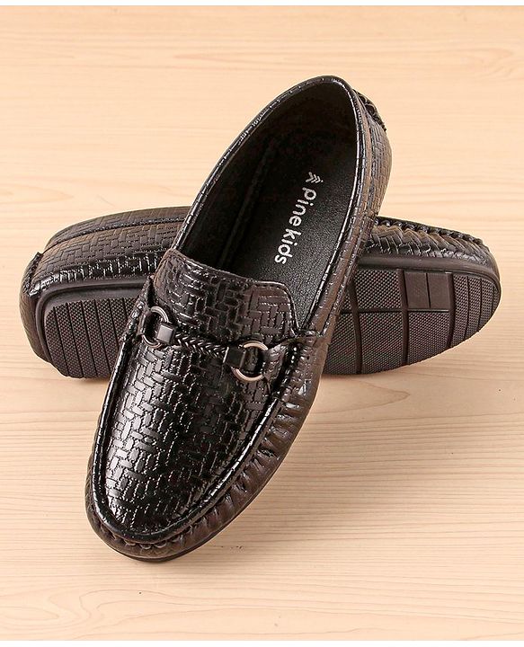 Pine Kids Slip On  Loafer Shoes -  Black