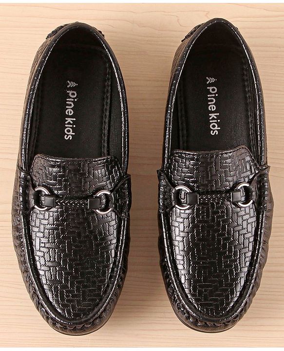 Pine Kids Slip On  Loafer Shoes -  Black