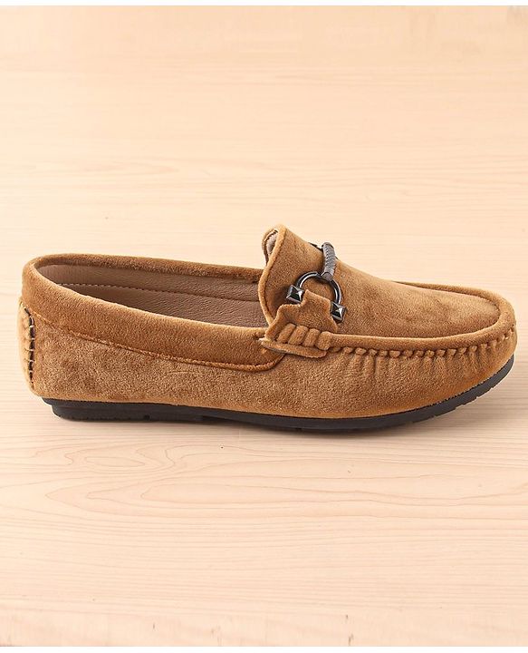 Pine Kids Slip On Party Wear Shoes with Applique - Tan