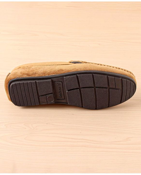 Pine Kids Slip On Party Wear Shoes with Applique - Tan