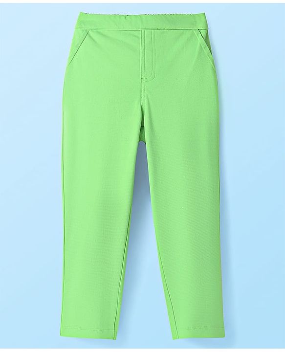 Babyhug Knit Full Sleeves Solid Colour Blazer with Top & Trouser Set - Light Green