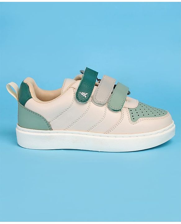 Pine Kids Velcro Closure Casual Shoes - Green & Beige