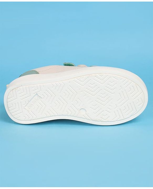 Pine Kids Velcro Closure Casual Shoes - Green & Beige
