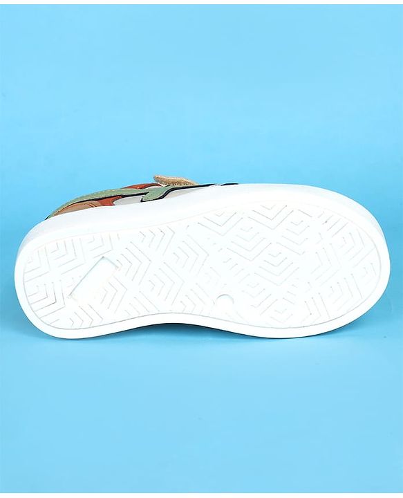 Pine Kids Velcro Closer Casual Shoes with Tape Design - White & Navy Blue