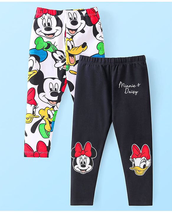 Babyhug Cotton Full Length Jegging With Dots Print - Blue main image 1