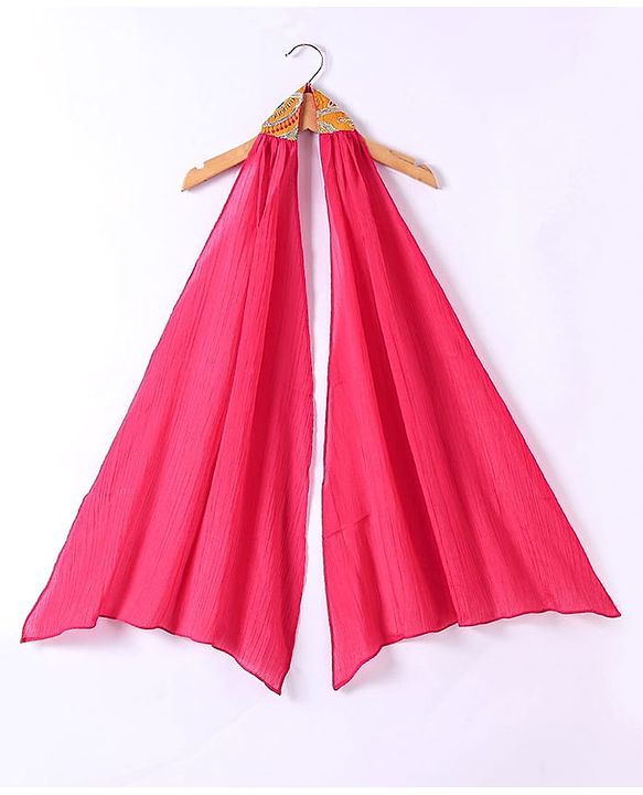 Babyhug Woven Sleeveless Embroidered Choli & Flared Lehenga with Dupatta - Dark Pink & Orange