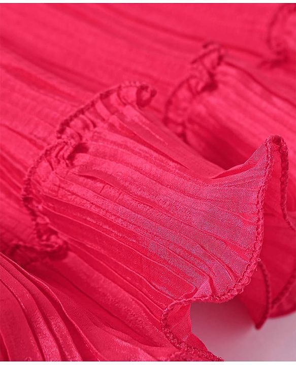 Babyhug Woven Sleeveless Embroidered Choli & Flared Lehenga with Dupatta - Dark Pink & Orange