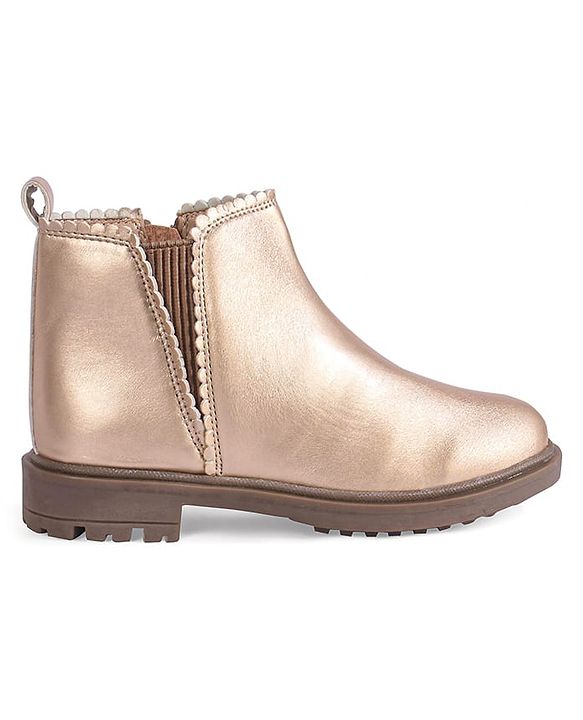 Pine Kids Slip On Winter Boots with Zipper Closure - Tan