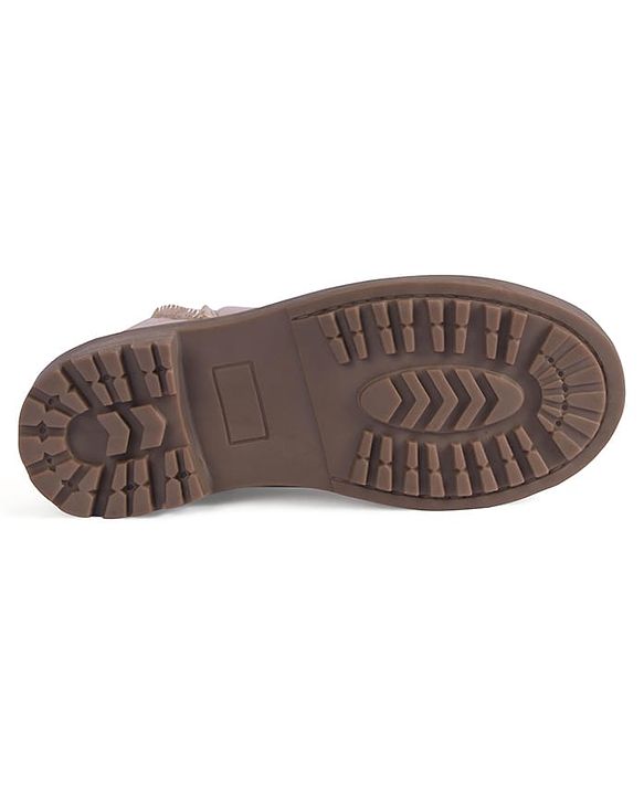 Pine Kids Slip On Winter Boots with Zipper Closure - Tan