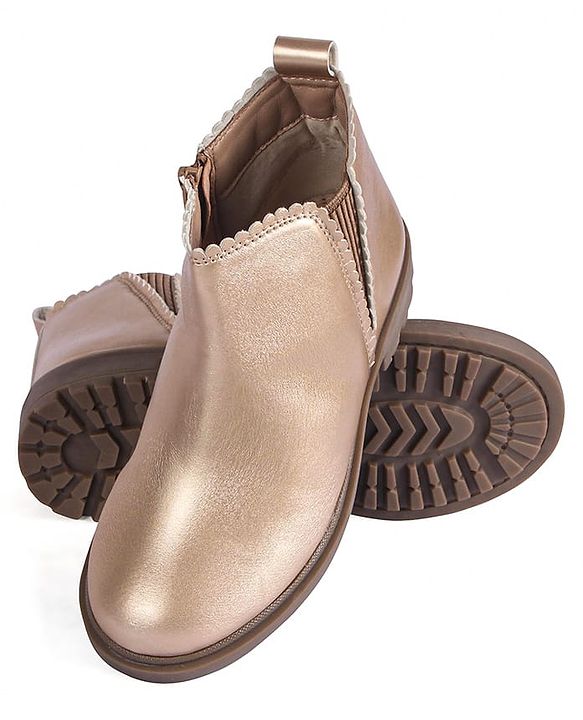 Pine Kids Slip On Winter Boots with Zipper Closure - Tan