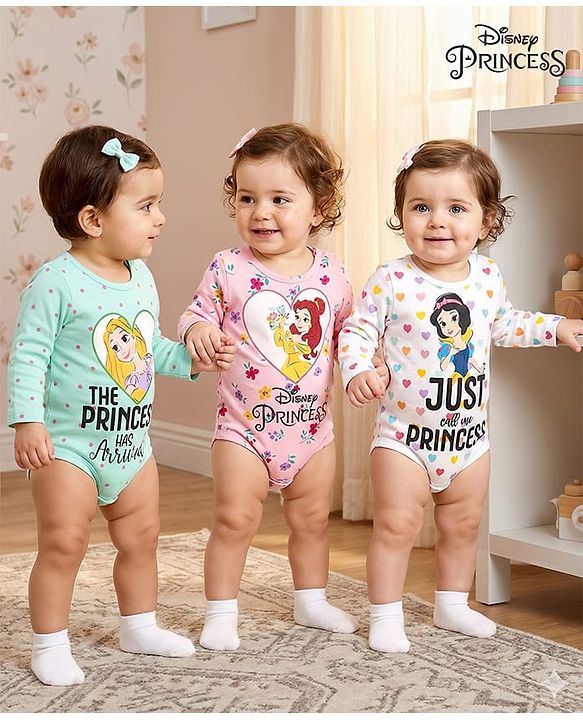 Babyhug Disney Interlock Knit Full Sleeves Jhablas With Aristocats Marie Print Pack Of 3 - Pink Purple & White