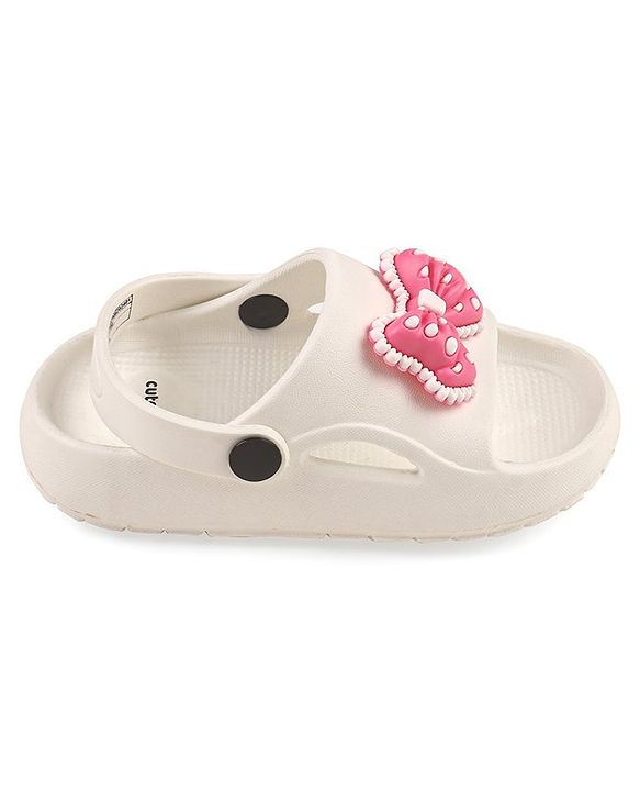 Cute Walk by Babyhug Clogs With Bow Applique - White