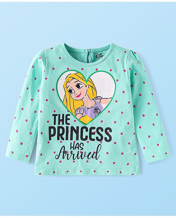 Babyhug Disney Single Jersey Knit Full Sleeves Tops with Disney Princes Graphics Pack of 3 - Pink Light Green & White