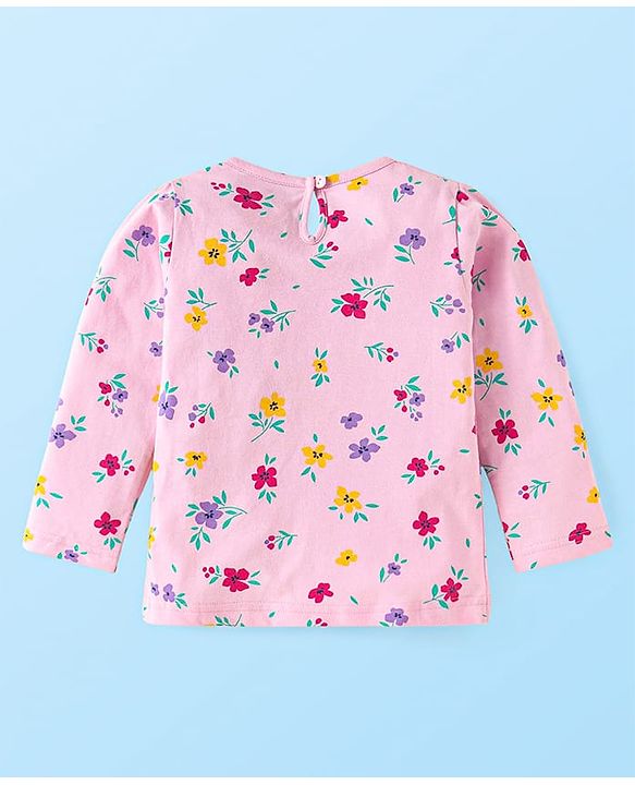 Babyhug Disney Single Jersey Knit Full Sleeves Tops with Disney Princes Graphics Pack of 3 - Pink Light Green & White