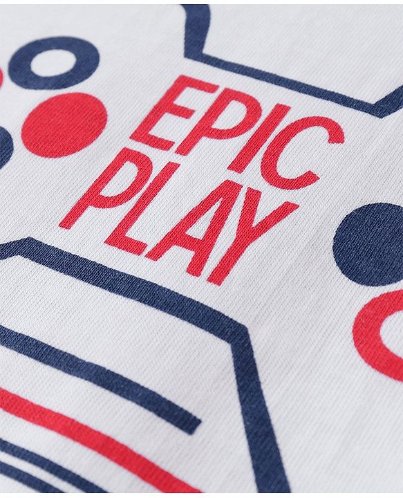 Pine Kids Cotton Woven Full Sleeves Checkered Shirt with Text Printed T-Shirt - Blue & Red