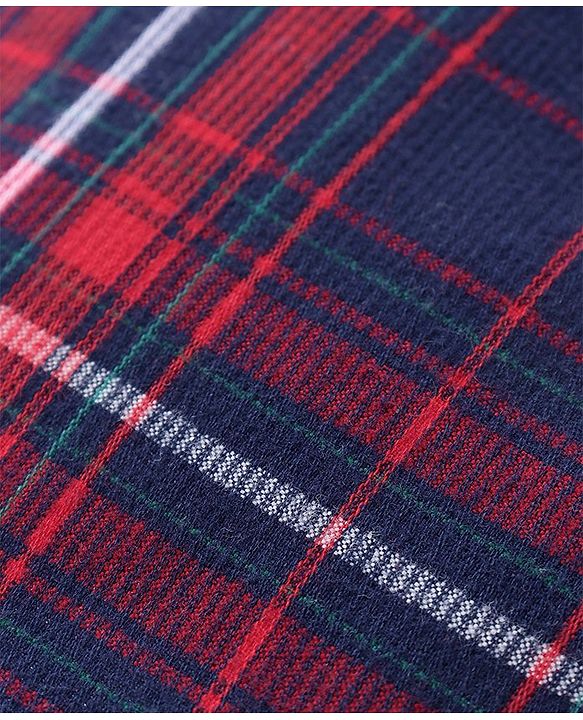 Pine Kids Cotton Woven Full Sleeves Checkered Shirt with Text Printed Inner Tee - Navy Blue