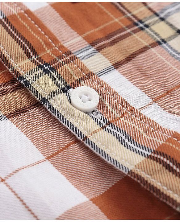 Pine Kids Cotton Woven Full Sleeves Checkered Shirt With Printed T-Shirt - White