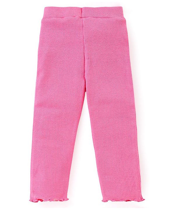 Babyhug Cotton Knit Full Sleeves Top & Lounge Pants Set With Floral Print - Cream & Pink