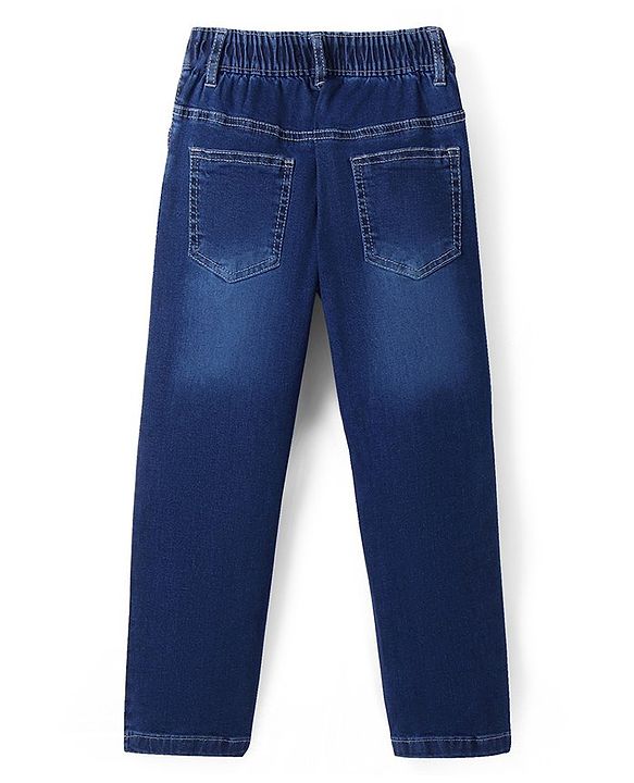 Pine Kids Woven Full Length Solid Jeans - Navy Blue
