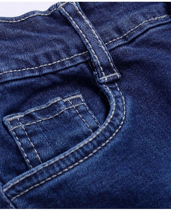 Pine Kids Woven Full Length Solid Jeans - Navy Blue