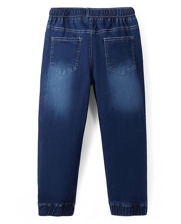 Pine Kids Woven Full Length Solid Denim Jeans - Navy Blue