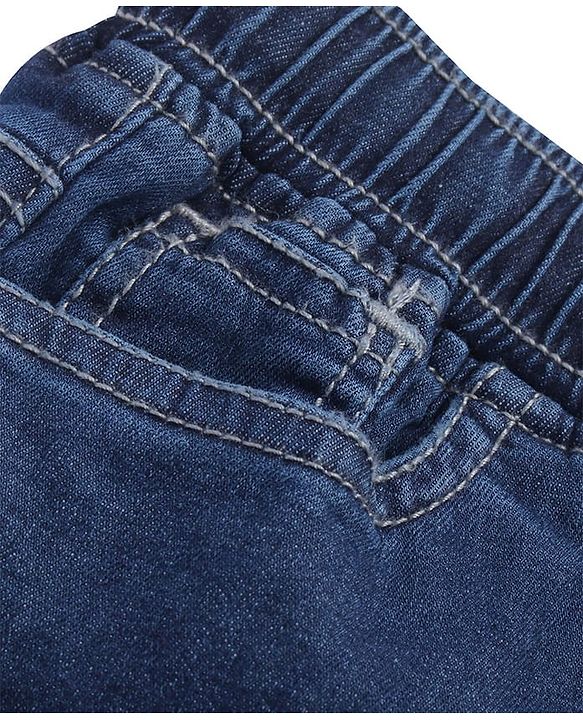 Pine Kids Woven Full Length Solid Denim Jeans - Navy Blue