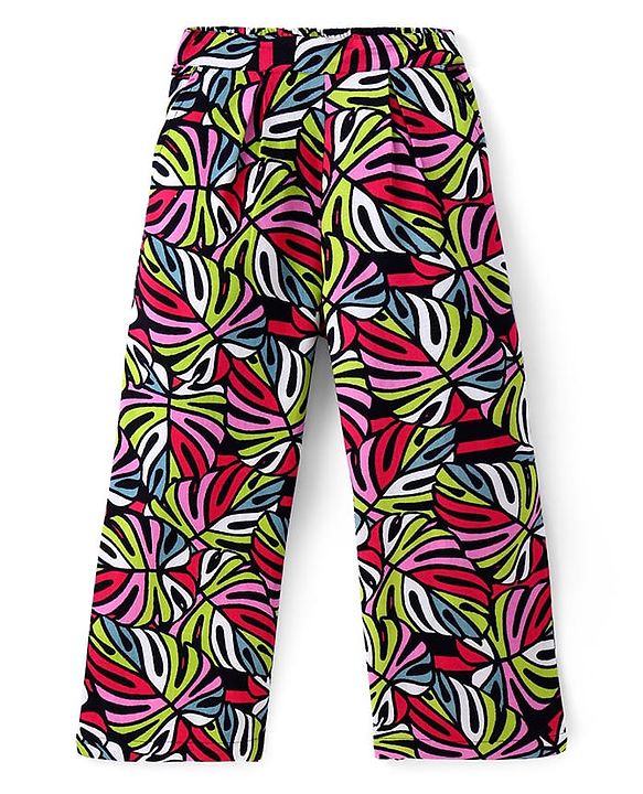 Pine Kids Cotton Woven Half Sleeves Solid Shirt Style Top & Printed Lounge Pants - Maroon